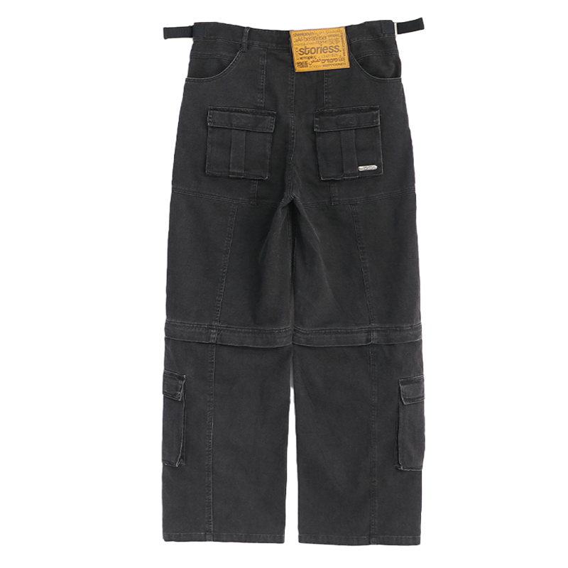 CONVERTIBLE CARGO PANTS (BLACK)